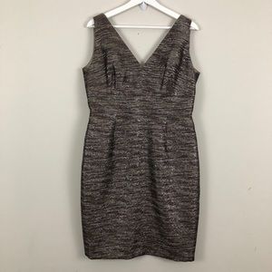 Elie Tahari Metallic Stripe Sheath Dress